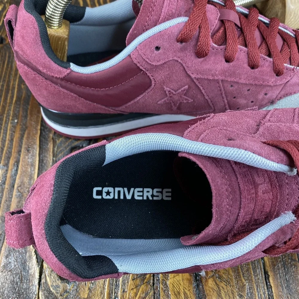 Converse Malden Racer OX‎ Men Sneakers Maroon Grey Suede Shoe 144573C Size 11 - Picture 8 of 11